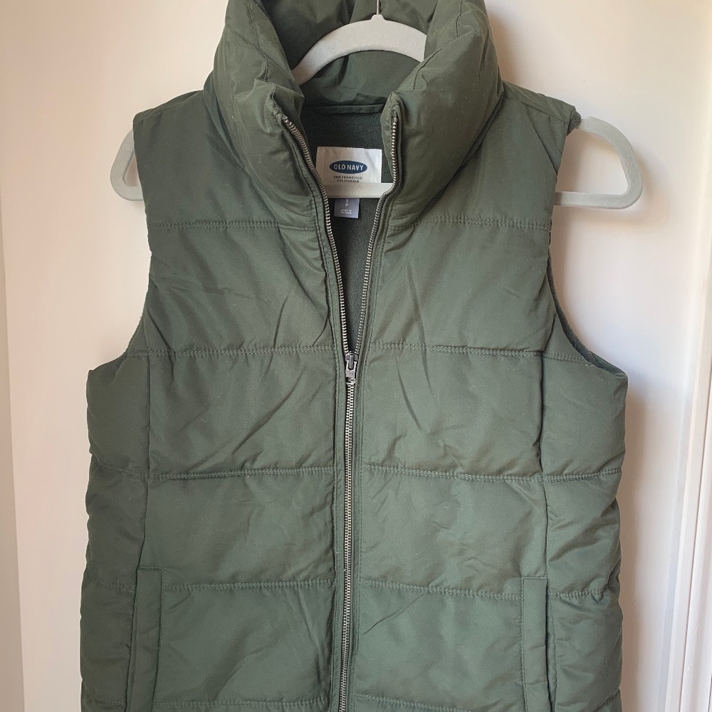 Olive Green Puffy Vest